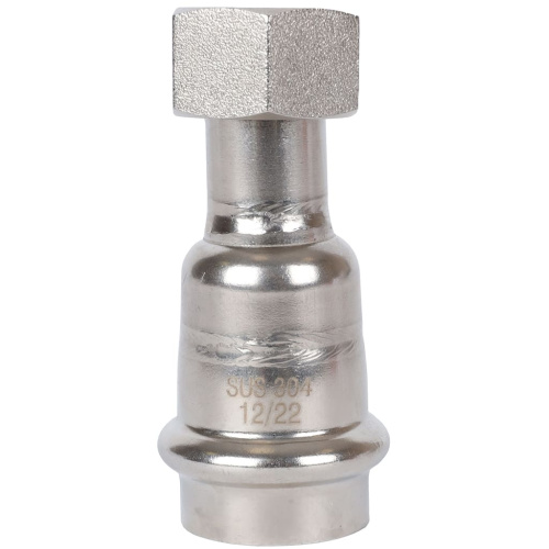 Соединитель с накидной гайкой 22x1/2" пресс, нержавеющая сталь Rommer