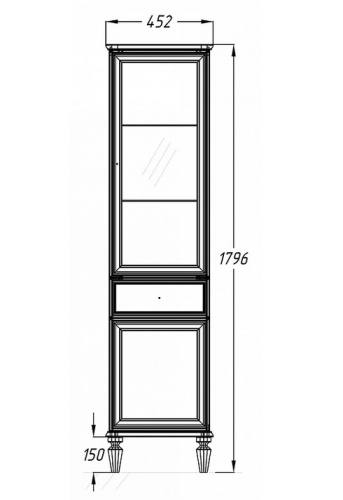 Пенал Opadiris Санрайз 45 L левый, слоновая кость