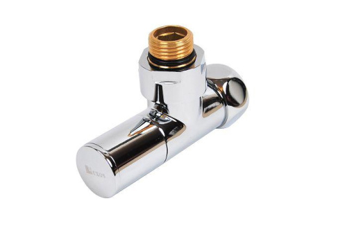 Кран для полотенцесушителя угловой 3/4"Вx1/2"Н с ручной регулировкой, хром TeRma