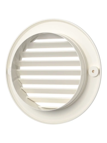 10РКН Ivory, Решетка наружная вентиляционная круглая D136 с фланцем D100, ASA