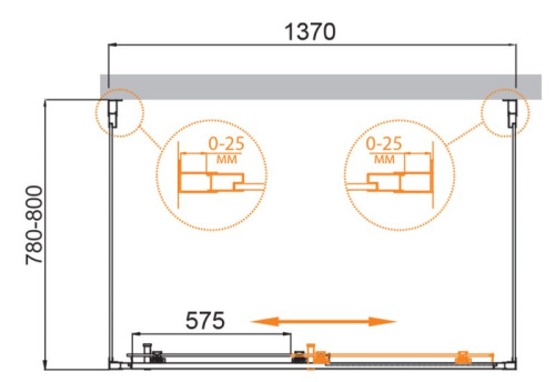 Душевой уголок 160x80 Cezares MOLVENO-AH-12-160/80-C-Cr-IV