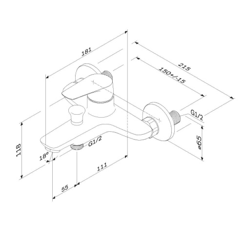 Смеситель для ванны AM.PM Joy F85E10000 хром