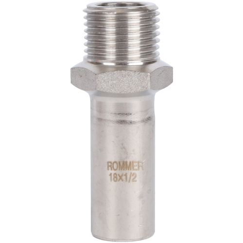 Вставка переходная НПр-НР 18x1/2" пресс, нержавеющая сталь Rommer