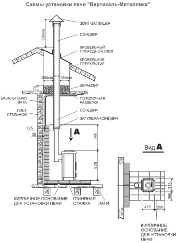 Печь-камин Теплодар ВЕРТИКАЛЬ Керамика