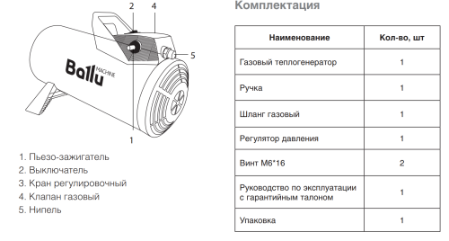 Газовая пушка BALLU BHG-20M