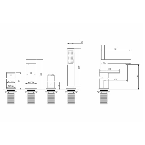 Смеситель для ванны ABBER Daheim AF8213NG на борт ванны, никель