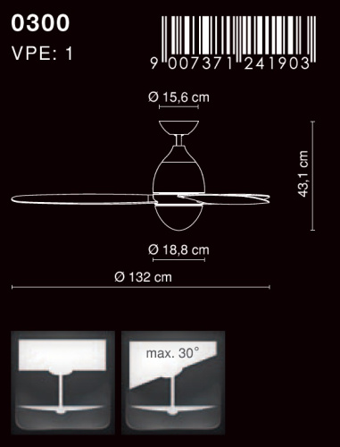Люстра-вентилятор Globo Premier 0300