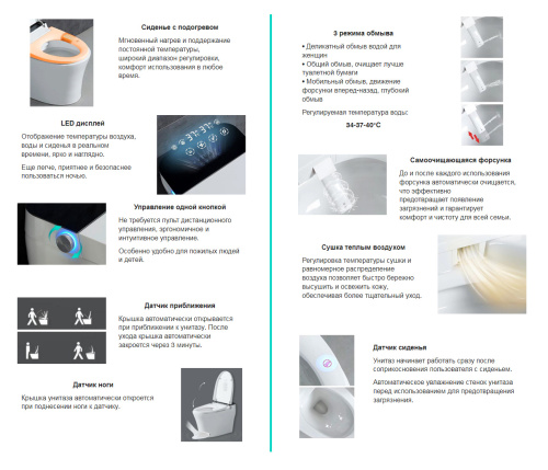 Электронный, напольный унитаз-биде ABBER Bequem AC1116S белый