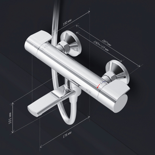 Смеситель для ванны AM.PM X-Joy F85A50000 с термостатом, хром