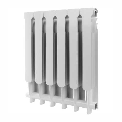 Алюминиевый радиатор Rommer Profi 500 - 12 секций, боковое, белый RAL 9016