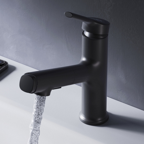 Смеситель для раковины AM.PM X-Joy S F85B02922 с вытяжным изливом, черный