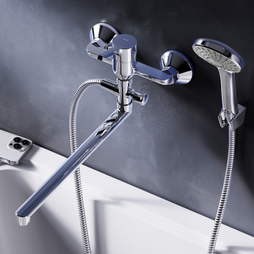 Смеситель для ванны AM.PM X-Joy S F85B90100 душевой набор, излив 325 мм, хром