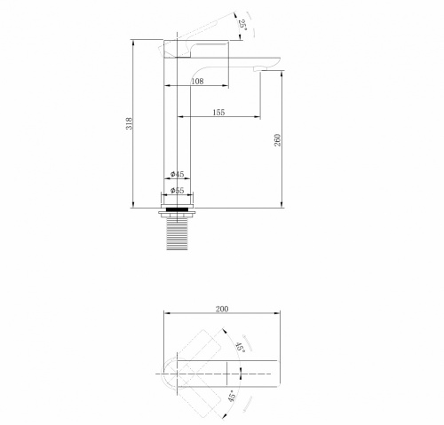 Смеситель для раковины ABBER Weiss Insel AF8011FW белый матовый