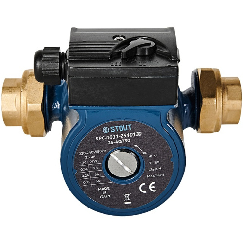 Циркуляционный насос Stout SPC-0011 25/40-130 мм, до 60 л./мин. с латунными гайками