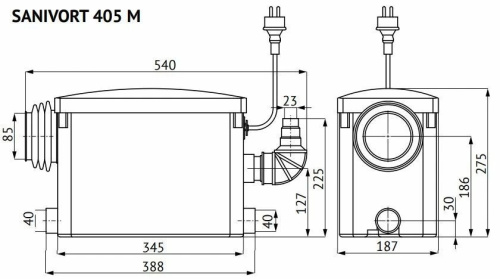 Канализационная насосная станция Unipump SANIVORT 405 М 62916