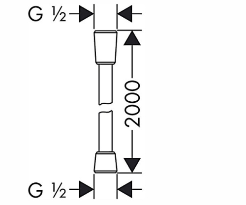 Шланг для душа 2м Hansgrohe Metaflex пластик спираль