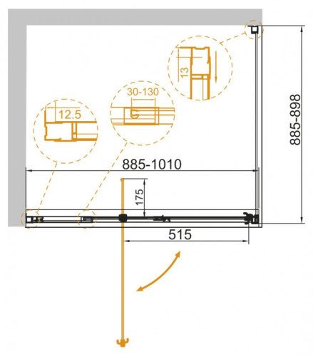 Душевой уголок 80-90x100 Cezares VARIANTE-AH-1-80/90-100-C-Cr