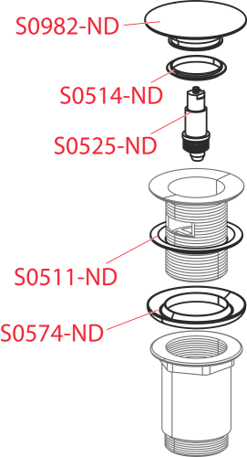 Выпуск Alcaplast  5/4", для раковины, механизм click/clack, с большой заглушкой, цельнометаллический A392