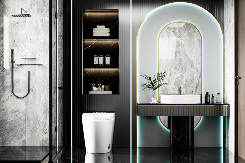 Электронный, напольный унитаз-биде ABBER Bequem AC1116S белый