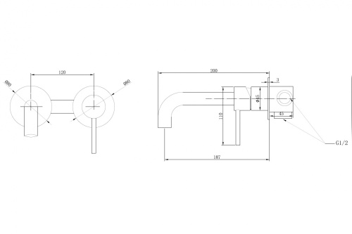 Смеситель для раковины ABBER Wasser Kreis AF8112B скрытого монтажа, черный матовый