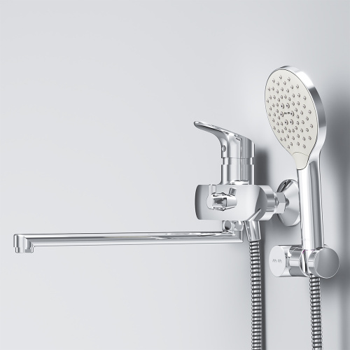 Смеситель для ванны AM.PM Like F8095000 душевой набор, излив 350 мм, хром