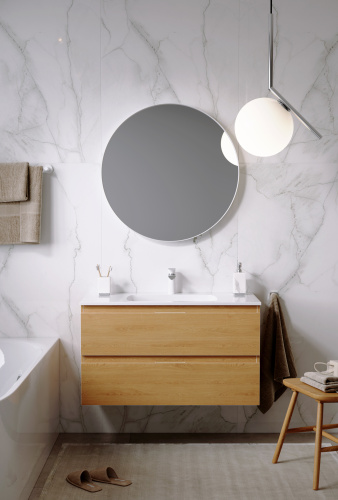 Тумба с умывальником AQWELLA Accent 97,5 Дуб золотой ACC0110DZ