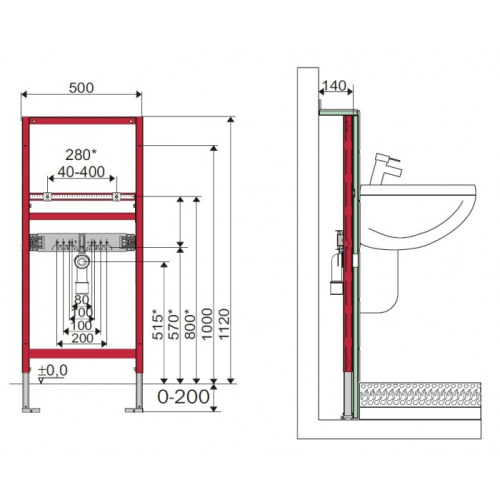 Инсталяция для раковины TECEprofil стандарт 9310000