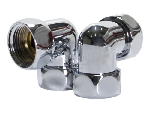 Подключение полотенцесушителя 1"Вx3/4"В углвое, хром Smart