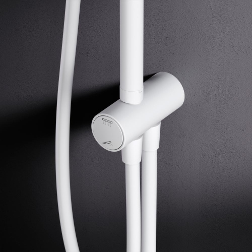 Душевая система Am.Pm Gem F0790033 белый: переключатель, стойка с верхним душем, ручной душ