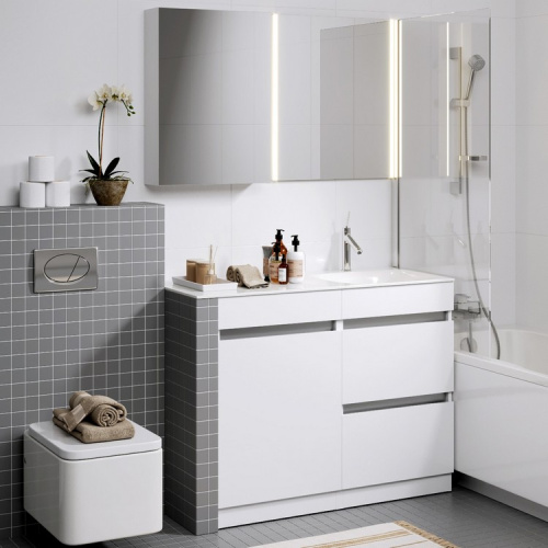 Тумба с умывальником AQWELLA Forma 115 Белый FOR0105KL