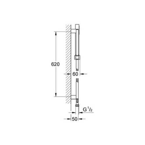 Душевой гарнитур Grohe Euphoria Cube Plus 27891000 штанга 600 мм