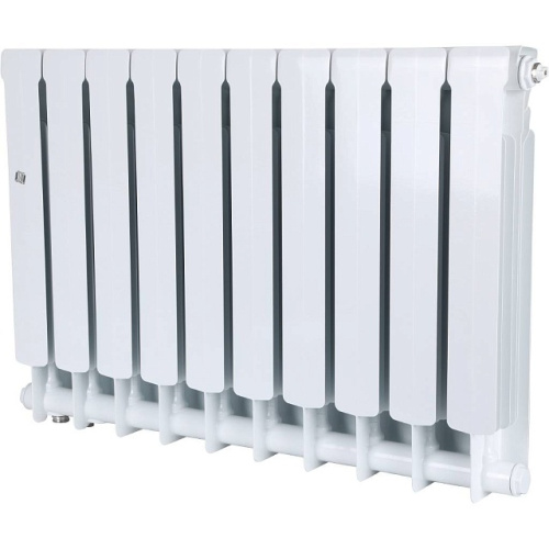 Биметаллический радиатор STOUT Space 500 - 10 секций, нижнее справа, белый RAL 9016