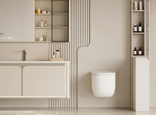 Подвесной унитаз ABBER Bequem AC1104TMW белый матовый, безободковый, смыв торнадо