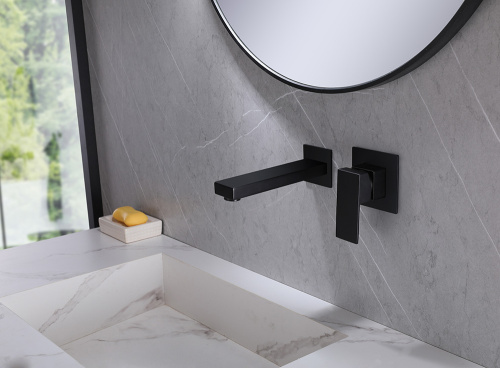 Смеситель для раковины ABBER Daheim AF8212B скрытого монтажа, черный матовый