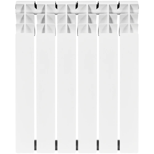 Биметаллический радиатор Rommer Optima Bm 500 - 6 секции, боковое, белый RAL9016