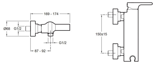 Смеситель для душа Jacob Delafon Singulier E10869-CP Хром
