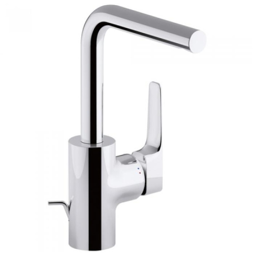 Смеситель для раковины Jacob Delafon AlEo+ E72357-CP хром, поворотный излив, донный клапан