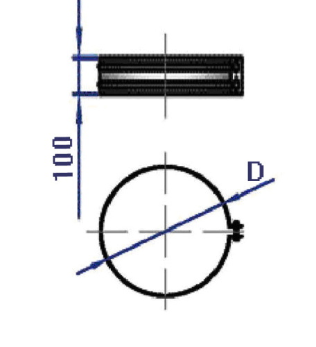 Хомут широкий 360° D=120(1.0) нерж.430