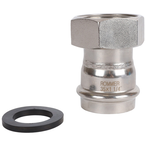 Соединитель с накидной гайкой 35x11/4" пресс, нержавеющая сталь Rommer